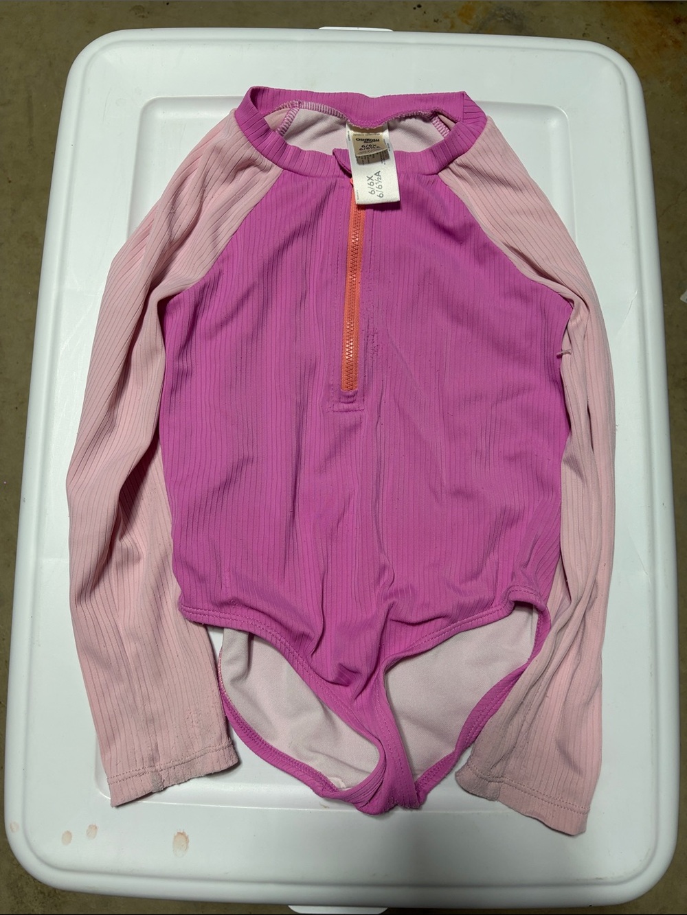 Osh Kosh Girls Long Sleeve One-Piece Swimsuit - Pink